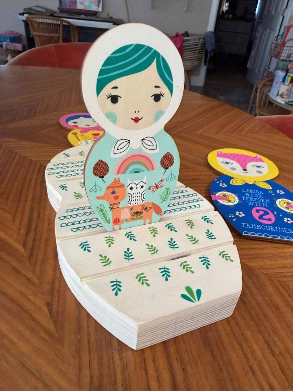 Wooden Nash’s nesting puzzle Dolls Play Set - Multicolor